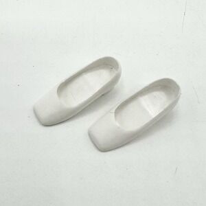 Vintage Barbie Francie White Square Toe Heels Shoes Taiwan